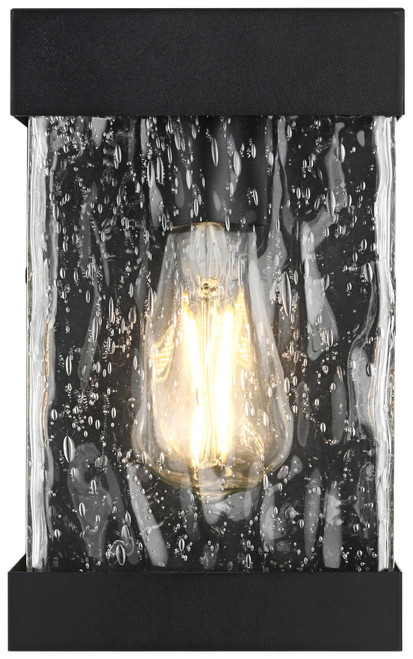 Elegant Lighting OD371W10BK Thompson Contemporary Black 10" Outdoor Wall Lighting Fixture 
