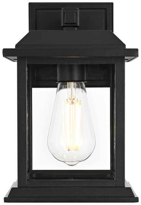 Elegant Lighting OD611W10BK Araceli Contemporary Black 10" Outdoor Wall Sconce Lighting 