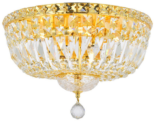 Elegant Lighting V2528F16G/RC Tranquil Crystal Gold 16" Overhead Lighting 