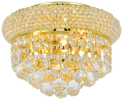 Elegant Lighting V1800F10G/RC Primo Crystal Gold 10" Flush Mount Ceiling Light Fixture 