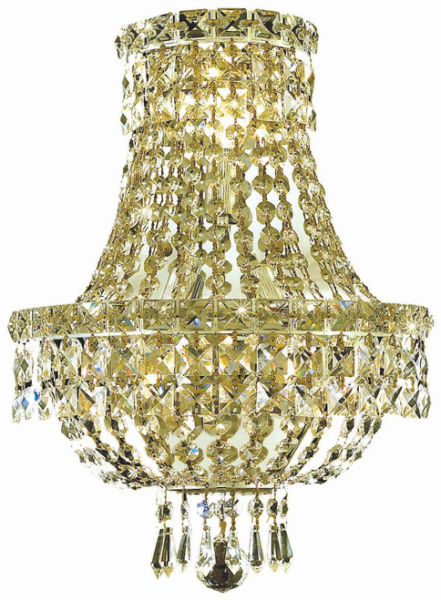 Elegant Lighting V2528W12G/RC Tranquil Crystal Gold Lighting Sconce 