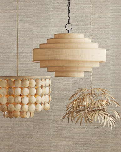 Currey & Company 9000-0849 Buko Contemporary Coco Cream Hanging Pendant ...