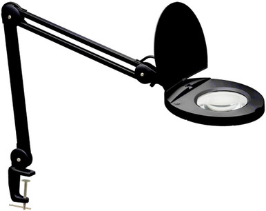 Dainolite DMLED10-A-5D-BK Modern Black / Clear LED Clamp Reading Lamp ...