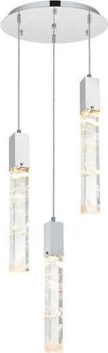 Elegant 2089D16C Aurora Chrome and Clear LED Multi Pendant Lighting ...
