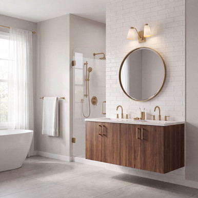 Meridian M90076WHNB Modern White and Natural Brass Wall Mounted