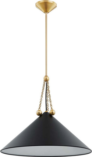 Mitzi H784701L-AGB/SBK Kalea Aged Brass 23.5" Drop Lighting Fixture ...