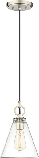 Z-Lite 3034P8-BN Harper Contemporary Brushed Nickel 8" Mini Pendant ...