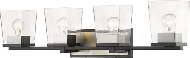 Z-Lite 475-4V-MB-BN Bleeker Street Matte Black and Brushed Nickel 4 ...