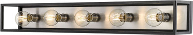 Z-Lite 480-5V-MB-BN Kube Modern Matte Black / Brushed Nickel 5-Light ...
