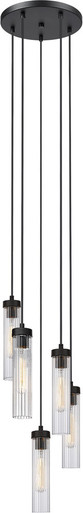 Z-Lite 740P-5R-MB Beau Contemporary Matte Black 12" Multi Hanging Light ...