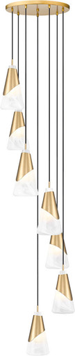 Z-Lite 828P6-7R-MGLD Aimie Modern Modern Gold Multi Drop Ceiling ...