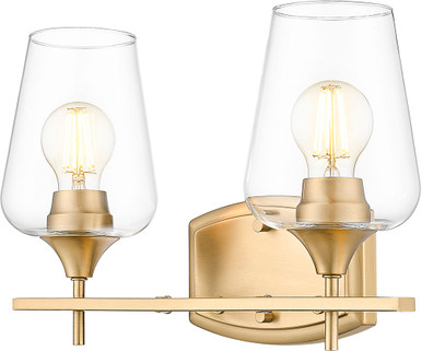 Z-Lite 473-2V-BBR Joliet Contemporary Burnished Brass 2-Light Bathroom ...
