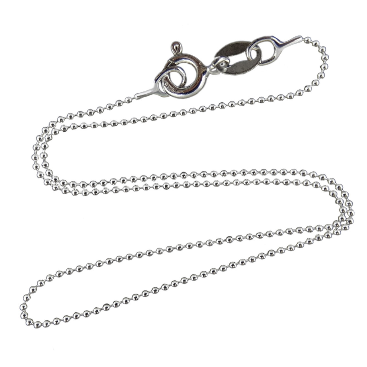 1mm Ball Bead Chain Necklace - 925 