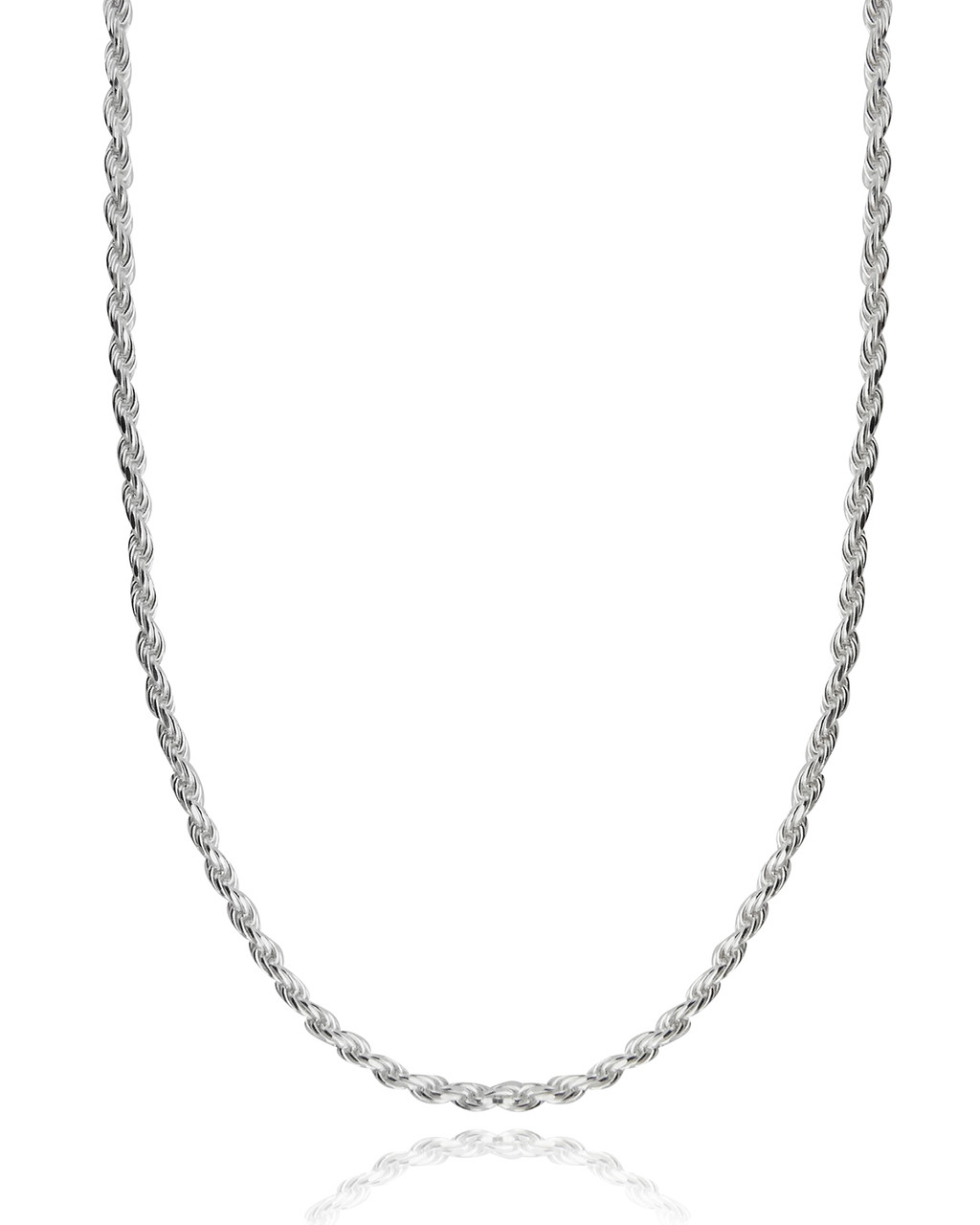 Diamond Cut Rope Chain - 925 Sterling 