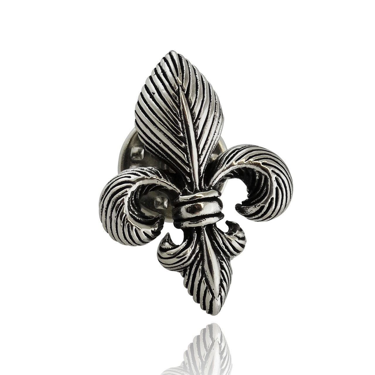Fleur de Lis Lapel Pin - 925 Sterling Silver | REO Company