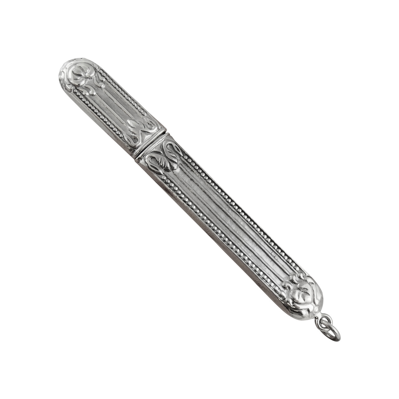 Needle Threader - 925 Sterling Silver - Antique Replica Embossed Sewing Tool