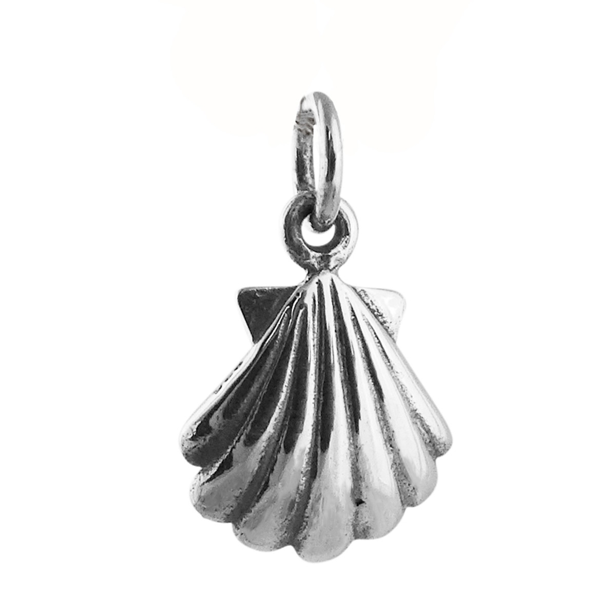 Clam Shell Charm 925 Sterling Silver Shell Pendant Pearl