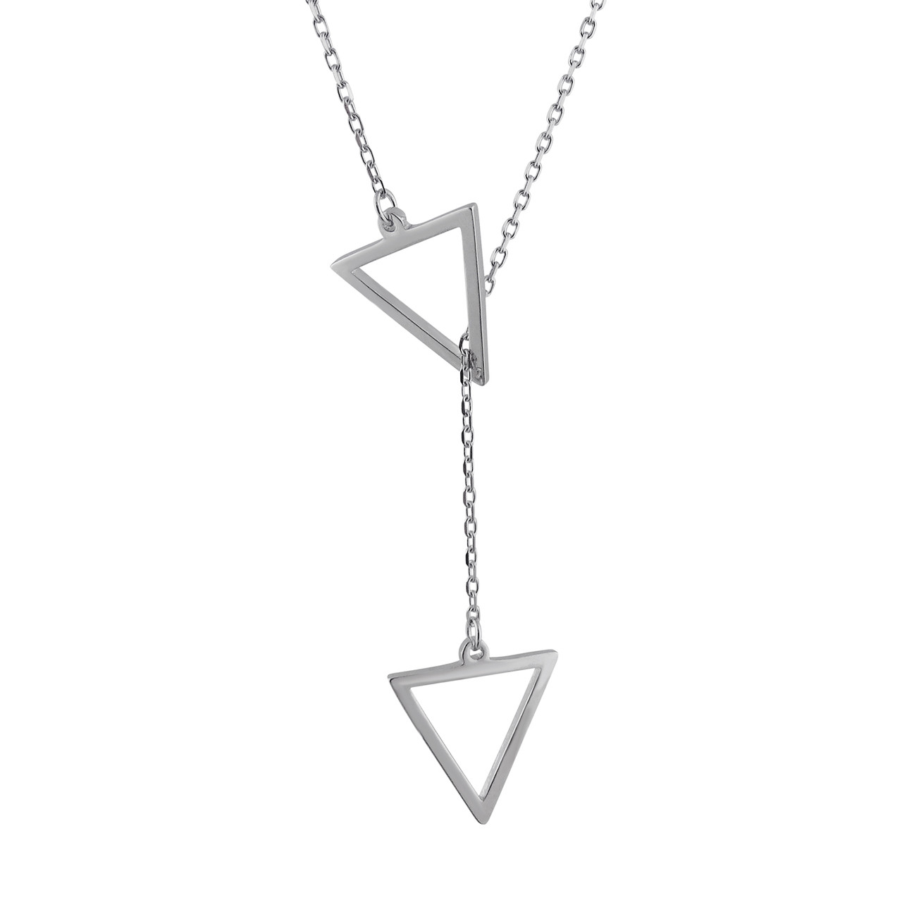 Triangle Lariat Necklace 925 Sterling Silver Y Necklaces REO
