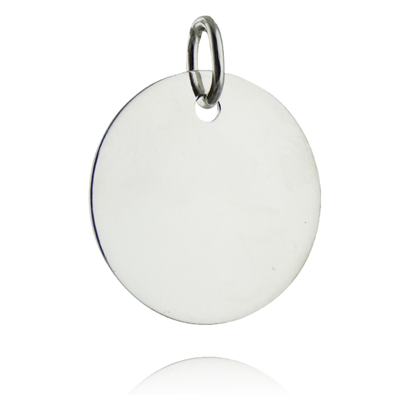 .925 Sterling Silver Engravable Round with Rope Disc Charm Pendant 
