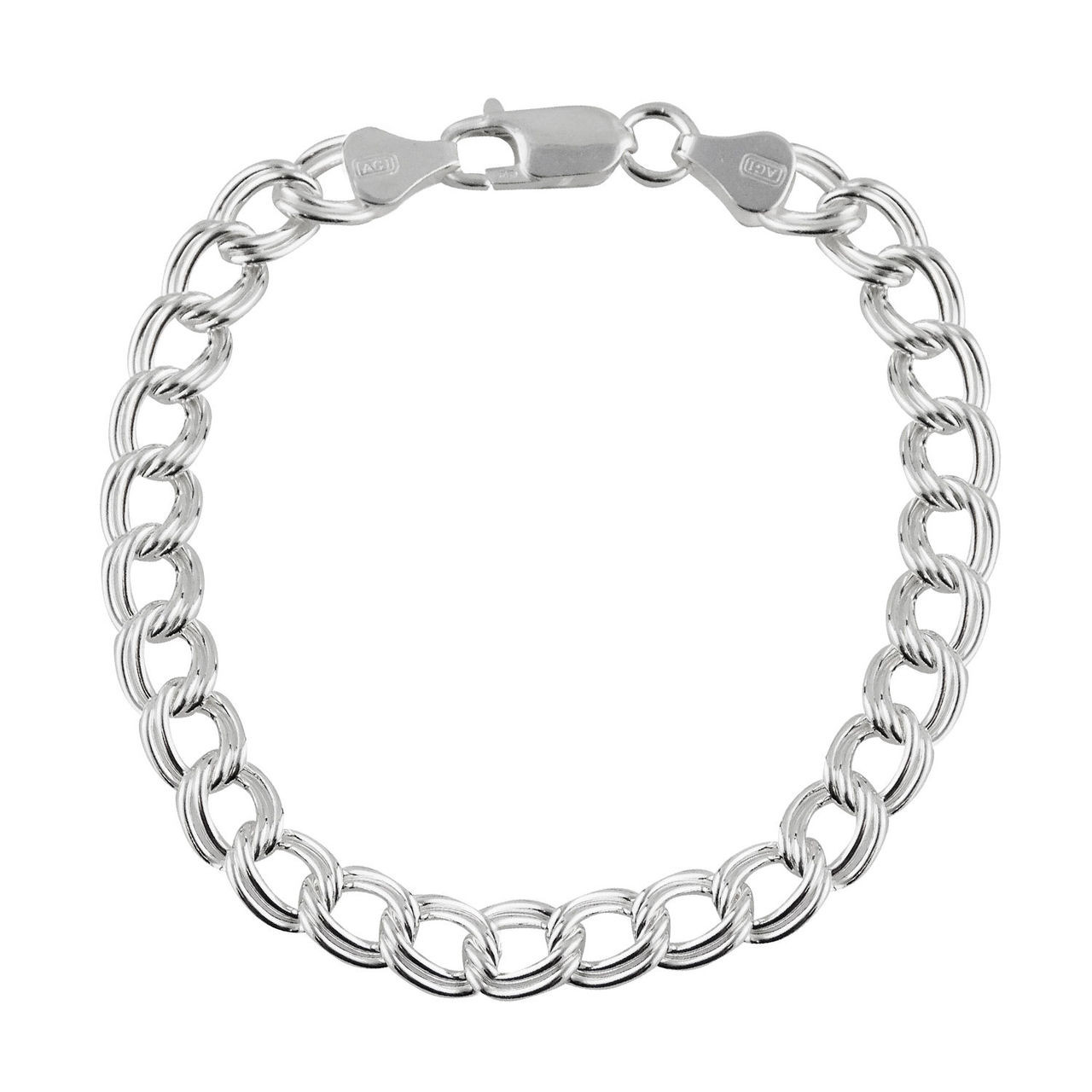 Amazon.com: Sterling Silver Large Round Link Bracelet 8 inch long:  Clothing, Shoes & Jewelry