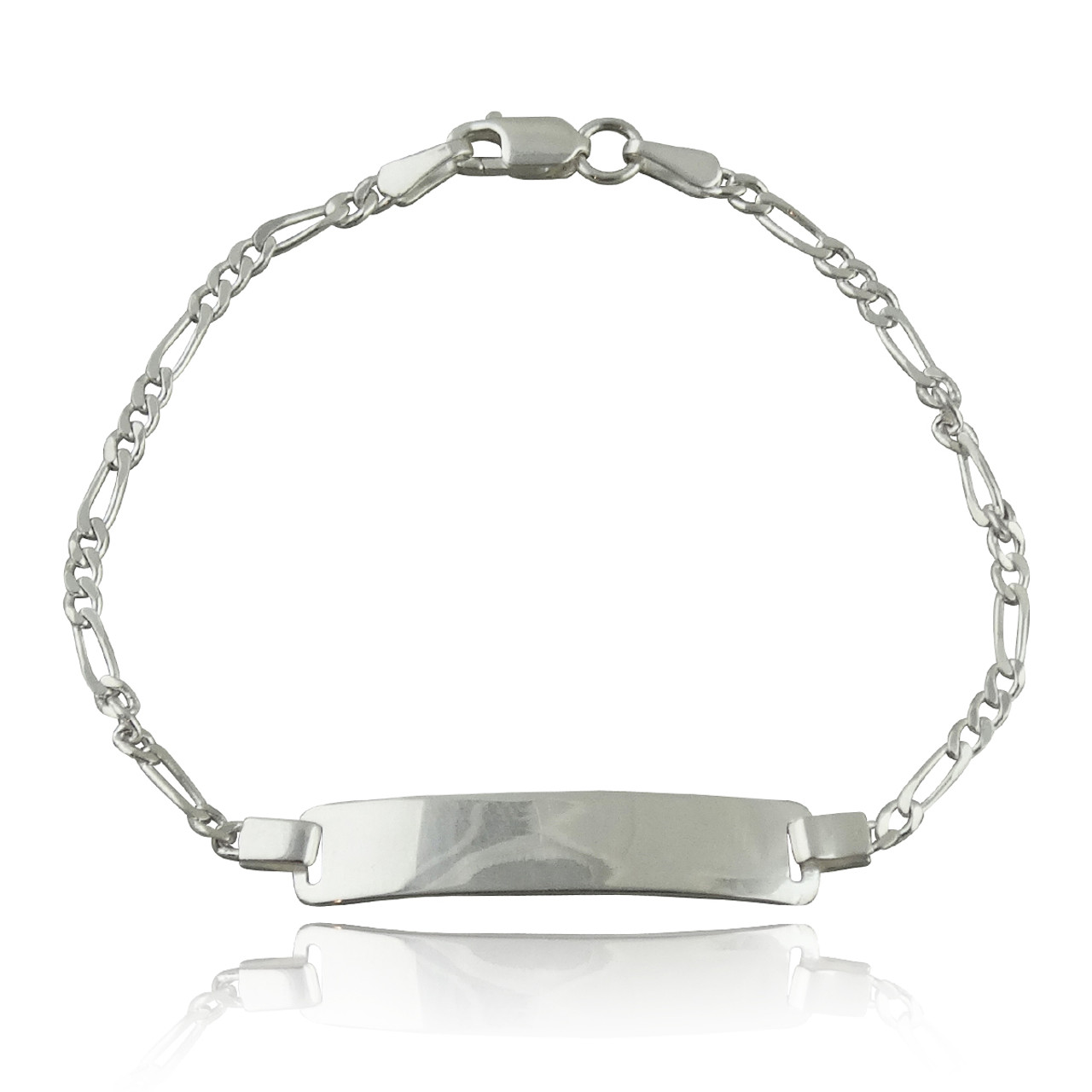 Engravable Bar Link Bracelet, Sterling silver