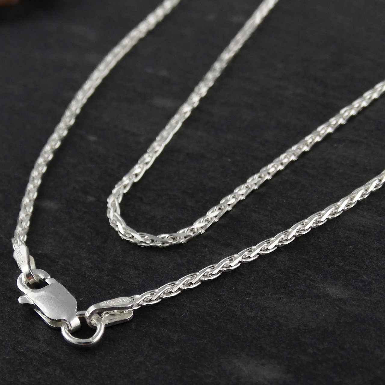 1.5mm Diamond Cut Spiga Wheat Chain 