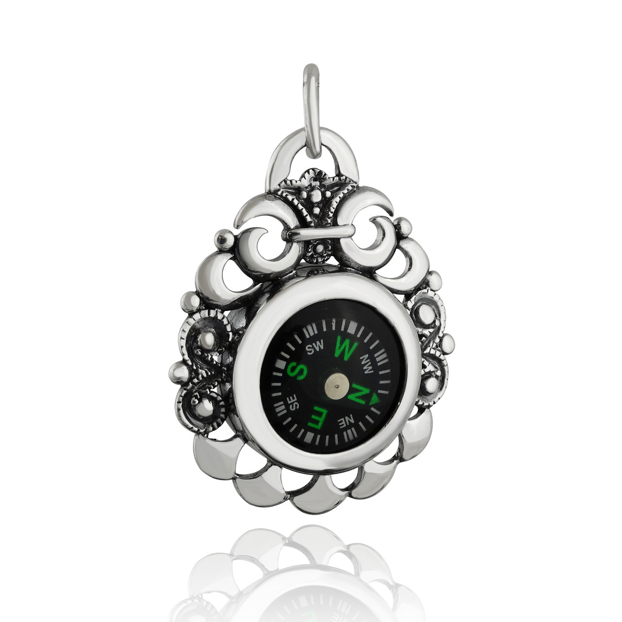 Sterling Silver Victorian Compass Pendant REO Company