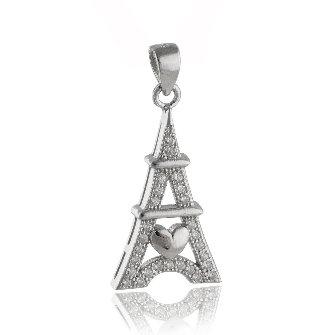Equilibrium 925 Cœur Argent Sterling & Zircon Solitaire Pendentif & Collier