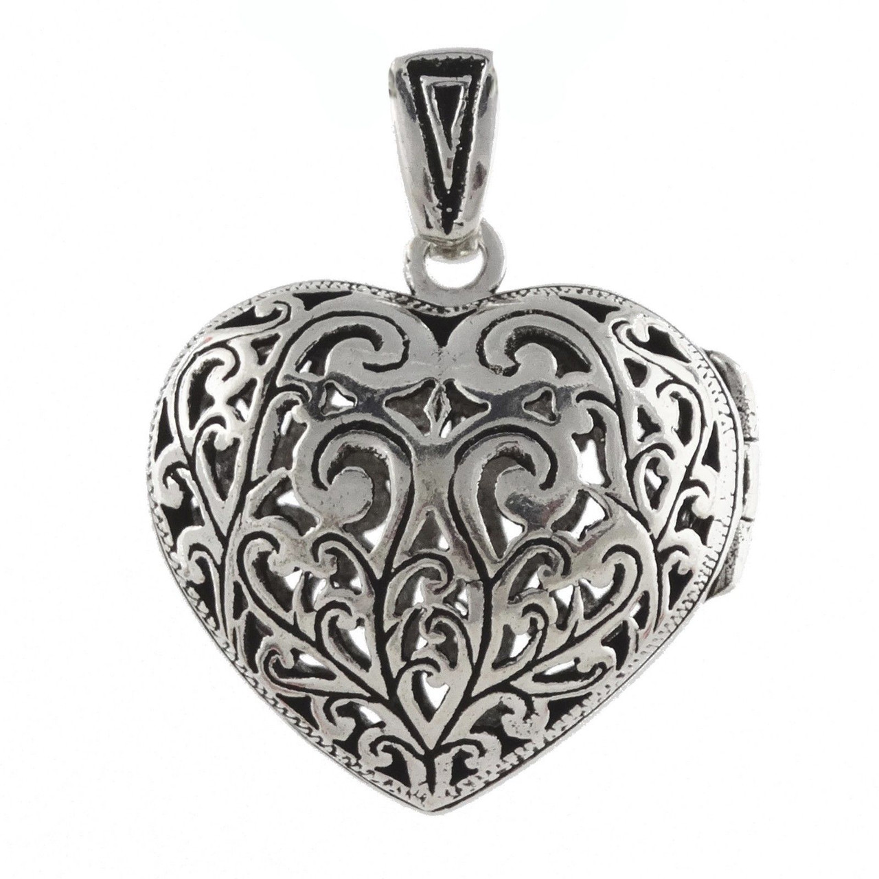 Heart Swirl Locket Necklace Sterling Silver | Jared