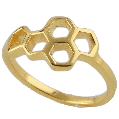 Honeycomb Ring - 14k Gold Plated Sterling Silver Honeycomb Ring - 14k Gold Plated Sterling Silver