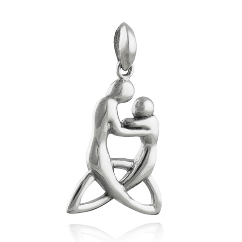 Celtic Mother Child Pendant - 925 Sterling Silver
