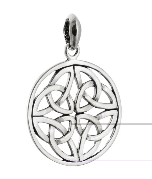 Celtic Trinity Knot Pendant - 925 Sterling Silver - Round