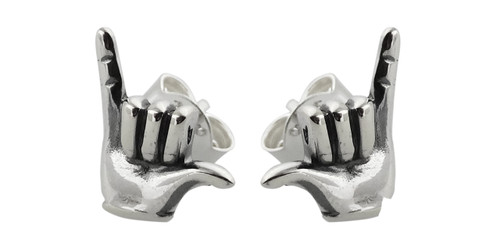 Hang Loose Post Earrings - 925 Sterling Silver