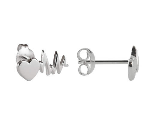 アクセサリー RILY Original Heart Earring Silver Sterling Silver Heart and Heartbeat Earrings | REO Company