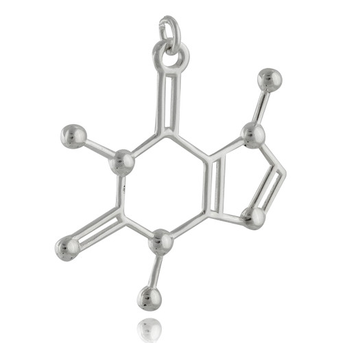 Caffeine Molecule Pendant - 925 Sterling Silver