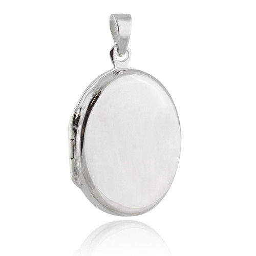 Plain Oval 2 Photo Locket - 925 Sterling Silver