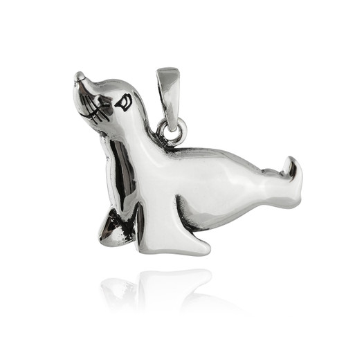 Sterling Silver Whimsical Seal Pendant