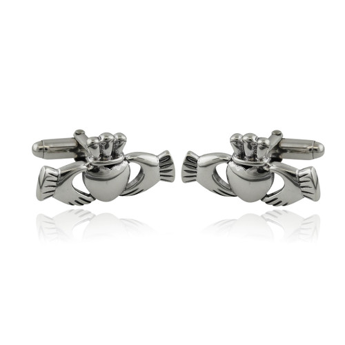 Claddagh Heart Cuff Links - 925 Sterling Silver Men's Cufflinks