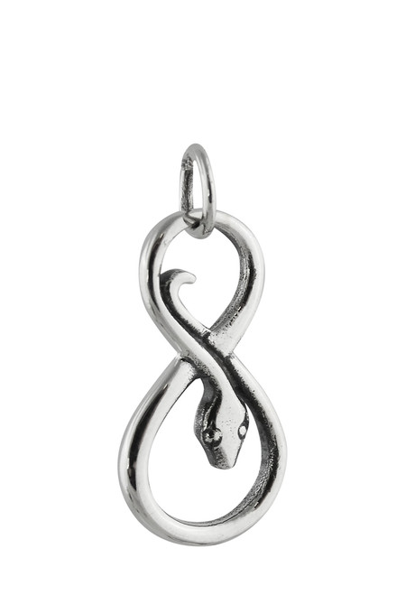 Snake Infinity Charm - 925 Sterling Silver - Serpent Reptile Love Pendant Snake Infinity Charm - 925 Sterling Silver - Serpent Reptile Love Pendant