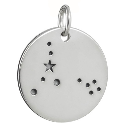 Pisces Charm - 925 Sterling Silver - Stars Pendant Zodiac Constellation