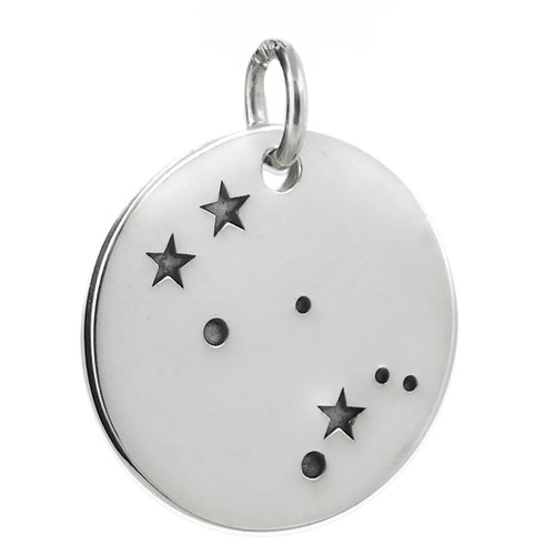 Gemini Charm - 925 Sterling Silver - Stars Pendant Zodiac Constellation