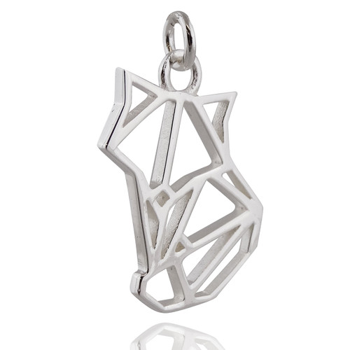 Origami Fox Charm - 925 Sterling Silver