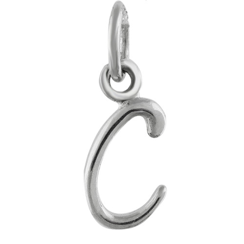 Tiny Initial Letter C Pendant - 925 Sterling Silver - Name C Letter ...