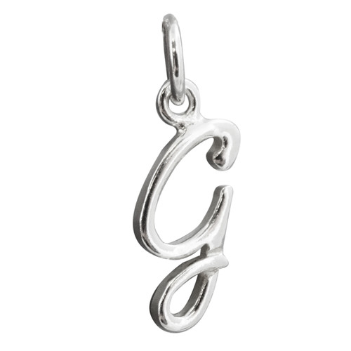 Tiny Initial Letter G Charm - 925 Sterling Silver - Name Charm