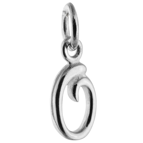Tiny Initial Letter O Pendant - 925 Sterling Silver - O Name Alphabet Charm