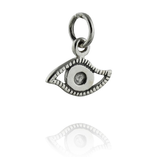 Tiny Evil Eye Charm Pendant - 925 Sterling Silver Protection Amulet Pendant