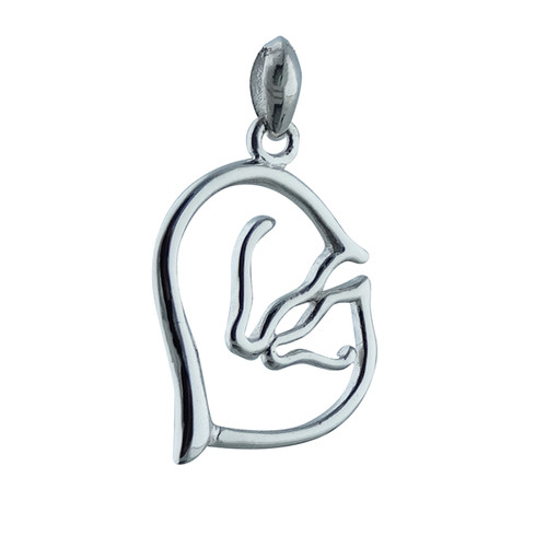 Two Loving Horses Pendant - 925 Sterling Silver Two Loving Horses Pendant - 925 Sterling Silver
