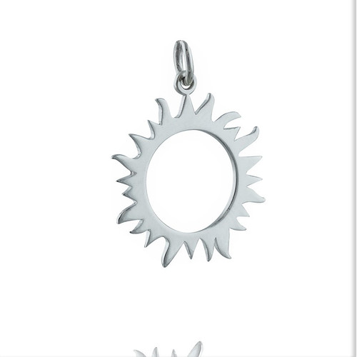 Solar Eclipse Sun Charm - 925 Sterling Silver