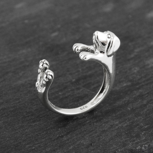 Adjustable Dog Wrap Ring - 925 Sterling Silver - One Size - REO