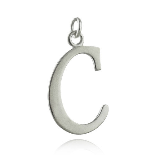 Script Letter C Charm - 925 Sterling Silver